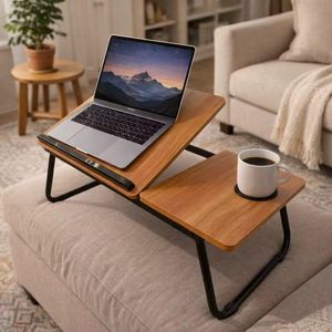 Adjustable Tilting Laptop Folding Table Stand Desk Bed Table with Foldable Legs Portable Laptop Stand for Bed Sofa Study Work Writing Reading Breakfast Tray Ergonomic Height Adjustable Foldable Desk 21.7 x 12.6 x 9.9 Inches