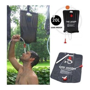 20L Portable Camping Shower Bag with Adjustable Hose and Showerhead, Lightweight Outdoor Water Heater for Hiking, Travel, Beach, and Emergency Use, Durable Solar Heated Water Bag for Outdoor Activities