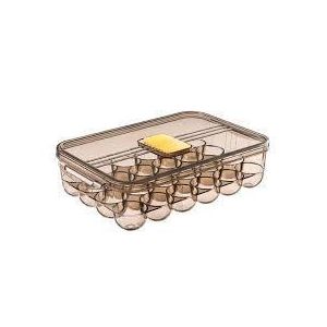 Acrylic 24-Slot Fridge Egg Storage Tray With Lid & Breather – Stackable Clear Organizer
