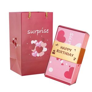 Generic Happy Birthday Gift Box Surprise Gift Box Bag Reusable Thick Paper  B @ Best Price Online