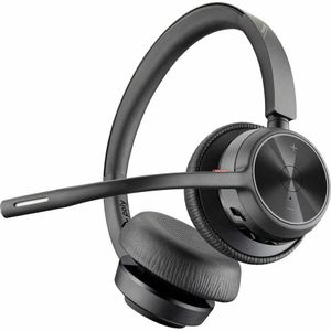 HP Poly Voyager 4320 Microsoft Teams Certified Bluetooth Stereo Headset with BT700 USB-A Adapter, Acoustic Fence Microphones & Wired USB Mode – 77Y98AA