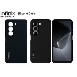 Infinix Hot 50 pro + TPU Phone Cover/Case Compatible with Hot 50 Pro Plus, Slim Shockproof Soft Cover with Anti-Scratch Design and Precise Cutouts for Full Protection (Black)