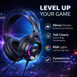 Havit RGB Gaming Headset with Mic – High Quality Sound, Soft Ear Cushions.