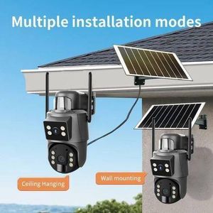 Solar Light Built-in Battery Instant Alerts Quick Wake Up Solar Powered 4G Ptz Dual Lens Camera