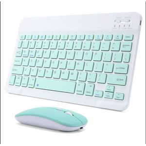 Wireless Rechargeable Bluetooth Keyboard & Mouse Combo, Ultra-Slim  Set for Android, Windows, iPad, iPhone & Tablets –(Light Green)