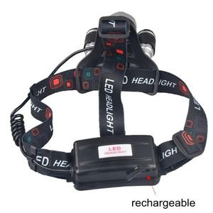 3xT6 LED Rechargeable Headlamp with Adjustable Focus Zoom for Outdoor Survival Gear