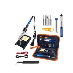 60W Adjustable Temperature Soldering Iron Kit – Electronics Repair Tool Set with Stand, Desoldering Pump, Tips & Carry Case for DIY Circuit Board Repair