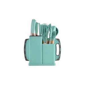 Silicon 19PCs Set Of & Wood Spoon And Knife Set - Includes Chopping Board