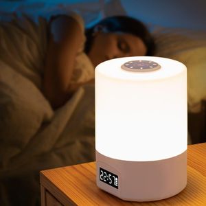 LED Night Lamp with Digital Clock – Modern Bedside Soft Ambient Lighting for Bedroom, Office & Study