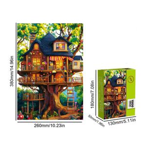 1000Pcs Fantasy Tree House Jigsaw Puzzle - Premium Thick Board, Brain-Boosting Puzzle for Adults and Teen