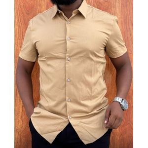 Classic Men's Blue Short Sleeve Button-Down Shirt Size M to XXXL