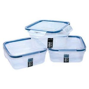 Rok  Wholesale bulk storage containers - 6 pcs - 2 Ltr, 1.5 Ltr  and 1 Ltr - Clear and Blue colors
