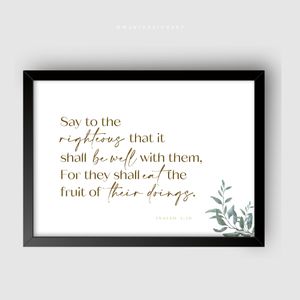 WaKi Say To The Righteous that It Shall Be Well With Them Black Frame A4