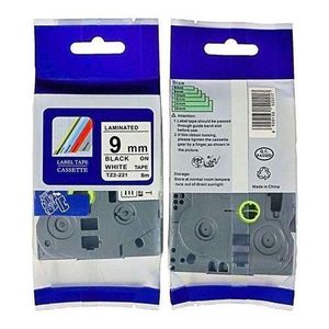 TZ2-221 9mm Black on White Compatible Label Tape