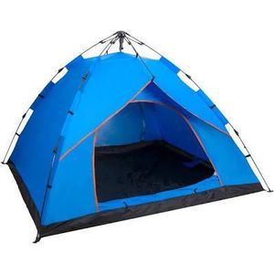 Blue Strong up to 4 persons water proof pop up camping tent in portable bag