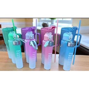 3 In 1 Water Bottle Water Bottle – Multi-Use Tumbler with Straw, Lid & Handle  Durable Travel Mug with Straw & Carry Handle