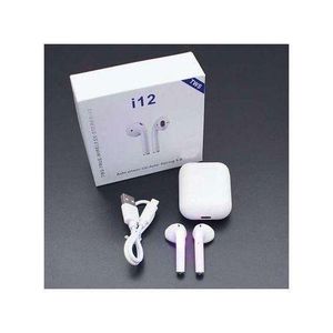 TWS I12 Bluetooth 5.0 Headset Sweatproof Sports Touch Earbuds AIRPODS - WHITE