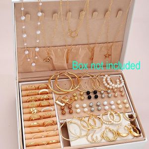 56 IN 1 Ladies Women Golden Rings Necklaces Earrings Jewelry set For Bride
