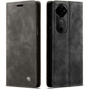 Wallet Black Retro Leather Flip All-Round Protection Cover Case For Vivo V40 Pro