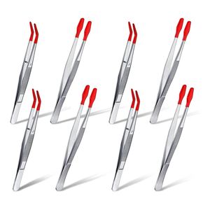 6 Pcs of Rubber Tip Tweezers PVC Silicone Precision Tweezers Laboratory  Industrial Craft Tweezers Tool 