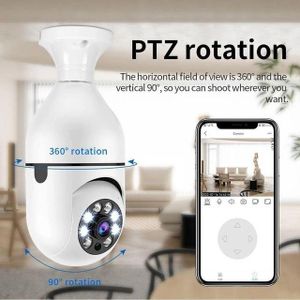 CALUS E27 WiFi Light Bulb Camera 1080p HD Smart Home Security Device