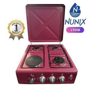 Nunix New model Table Top Cooker 3 Gas + 1 Electric Burner Stove