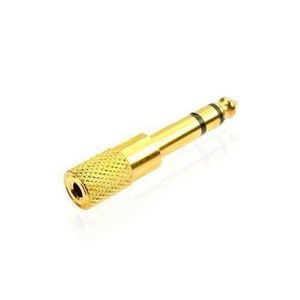  6.35 MM 1/4 Male Mono To 3.5 MM Female Stereo Audio Converter Adapter Jack - Golden
