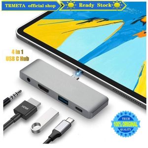 USB C Hub Adapter for SAMSUNG iPad Pro 11", iPad Air 4, iphone 15  4-in-1 Mini Type C Hub with USB C to 4K@60Hz, PD Charging, Headphone Jack Compatible with MacBook