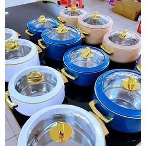 4-Piece Glass Lid Hotpot Set – Insulated Food Warmers with Transparent Covers