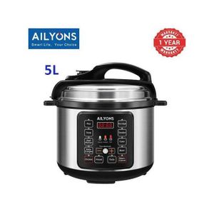 AILYONS Electric Pressure Cooker – 5L Capacity, Multi-Function – Silver+1 YR Warranty