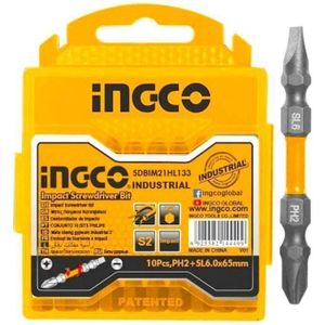 Ingco SDBIM21HL133 Impact screwdriver bits PH2+SL6.0*1.0 65mm