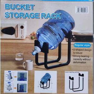 Water Dispenser Bucket Storage Rack with Tap Cork Black or White