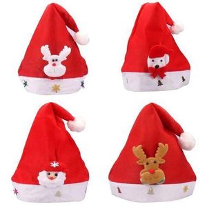unisex adults santa christmas hat with led lights caps