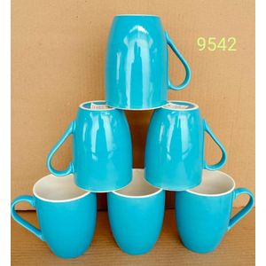 Ceramic 6 pcs mug blue