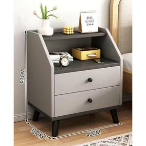 Grey Mini Modern Bedside Storage Cabinet