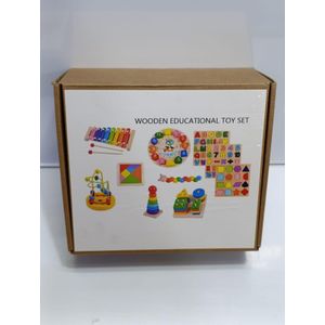 Montessori Wooden Educational Set for Kids Early Learning Toys Preschool Sensory Development Fine Motor Skills Puzzle Sorting Counting Shapes Cognitive Development STEM Learning Kit for Toddlers