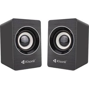 Kisonli A-707 USB 2.0 Multimedia Speakers – Compact Dual Channel Stereo Mini PC Sound Box for Laptop & Desktop