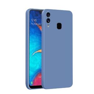 Soft Silicone Back Cover for Samsung Galaxy A20s - Light Blue, anti-fingerprint, anti-scratch, durable silicone case