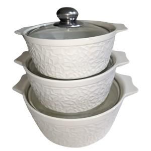 Ceramic 3pcs Soup Pot Set
