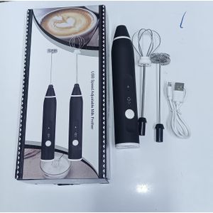 2-in-1 Rechargeable Handheld Electric Milk Frother – 3-Speed USB Charging Whisk for Coffee, Matcha & Protein Drinks