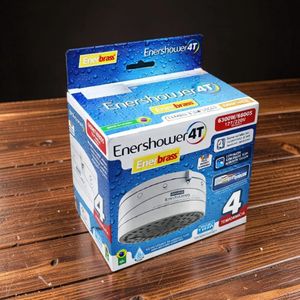 Enerbras  Enershower 4T Enhanced High Performance, Strong Quality, Hard and Soft Water, 4Temp Settings Instant Water Heater Shower Head For Borehole Hard Salty & Soft Normal Fresh Water 