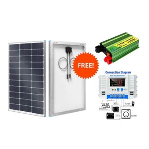 Phoenix 200W Solar Panel 25 Years Warranty All Weather Mono Solar Panel + Free 30A Solar Charge Controller +  Free 1000 Watts Solar Inverter DC to AC 1000W Inverter