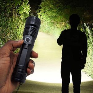 Powerful LED Zoomable P50 USB Rechargeable Outdoor Tactical Flashlight