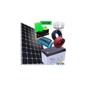 Powermate 100 Watts Solar Panel Complete Solar System + 80AH Battery +300w Powerful Inverter +10 Amp Charge Controller + 4 Bulbs + Cable