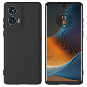 Soft Flexible Silicone Case for Motorola Edge 50 Fusion Soft Silicone Back Cover, Shockproof Anti-Scratch Slim TPU Protective Back Cover (Black)