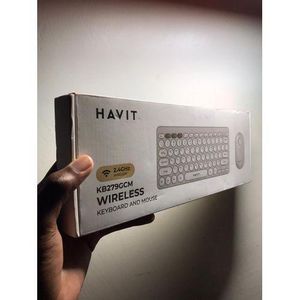 Havit KB279GCM Dual-Mode Wireless Keyboard & Mouse Combo - 2.4GHz, Bluetooth 5.1, 105 Keys, Black/Blue/White