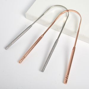 2 Pcs Tongue Cleaner U Shaped Stainless Steel Tongue Scraper Tongue Coating Brush Oral Care 