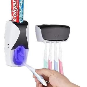 Hygiene Automatic Toothpaste Dispenser & Toothbrush Holder Set – Wall-Mounted Bathroom Organizer