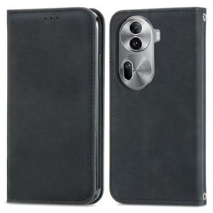 Wallet Black Retro Leather Flip All-Round Protection Cover Case For Oppo Reno 11 Pro