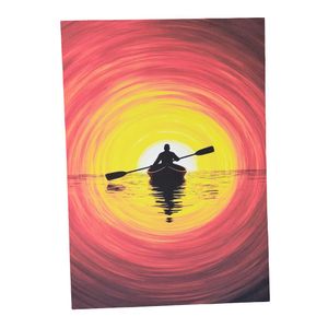 Serene Sunset Rower Canvas Art.
